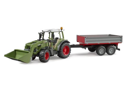 Bruder 02182 Fendt Vario 211 mit Frontlader und Bordwandanhänger - plegobil