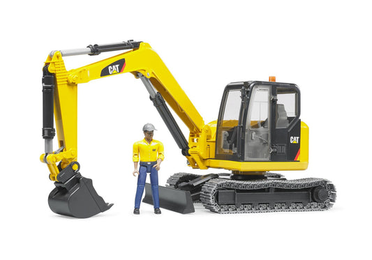 Bruder 02466 Cat Minibagger mit Bauarbeiter - plegobil