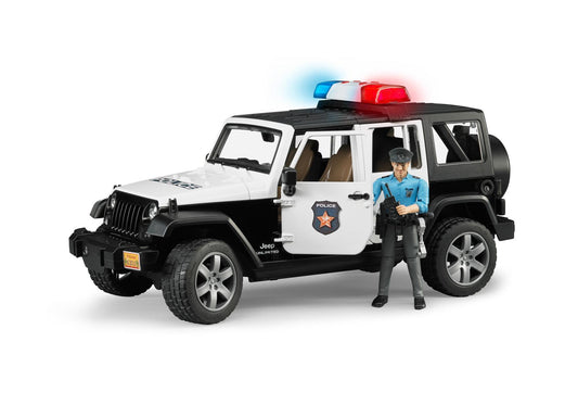 Bruder 02526 Jeep Wrangler Unlimited Rubicon Polizei Fahrzeug mit Polizist und Ausstattung - plegobil