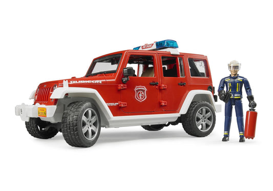 Bruder 02528 Jeep Wrangler Unlimited Rubicon Feuerwehrfahrzeug mit Feuerwehrmann - plegobil