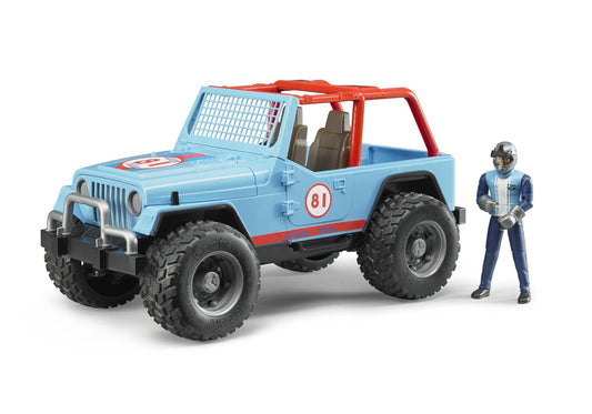 Bruder 02541 Jeep Cross Country Racer blau mit Rennfahrer - plegobil