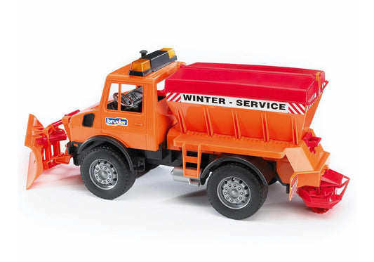 Bruder 02572 Mercedes-Benz Unimog Winterdienst mit Räumschild - plegobil