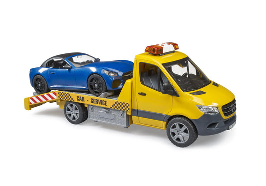 Bruder 02675 MB Sprinter Autotransporter mit Light & Sound Modul und BRUDER Roadster - plegobil