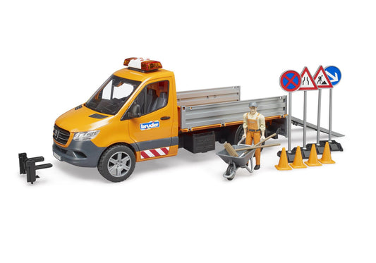 Bruder 02677 MB Sprinter Kommunal mit Light & Sound Modul, Fahrer und Zubehör - plegobil