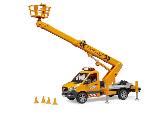 Bruder 02679 MB Sprinter Arbeitsbühne mit Light + Sound Modul - plegobil