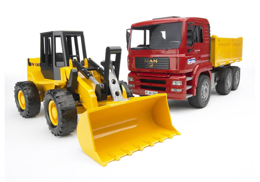 Bruder 02752 MAN TGA Kipplastwagen mit Gelenkradlader FR130 - plegobil