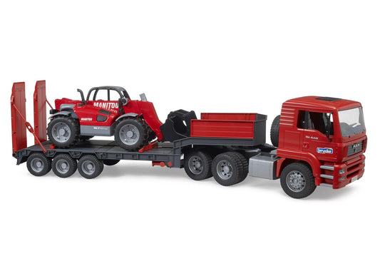 Bruder 02774 MAN TGA Tieflader mit Manitou Teleskoplader - plegobil