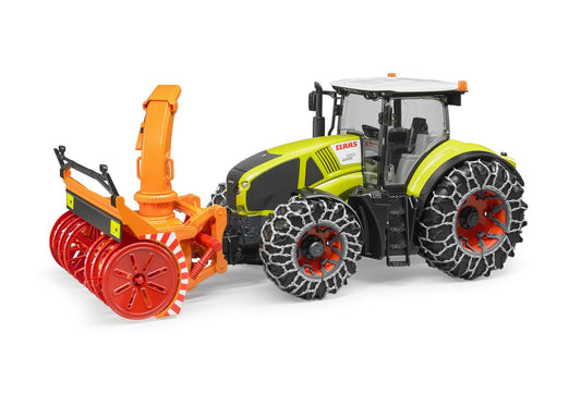 Bruder 03017 Claas Axion 950 mit Schneeketten und Schneefräse - plegobil