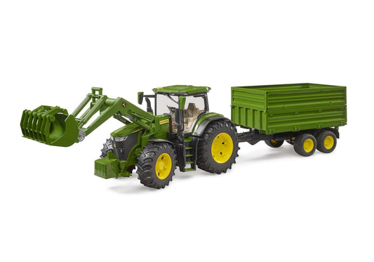 Bruder 03155 John Deere 7R 350 mit Frontlader und Tandemachstransportanhänger - plegobil