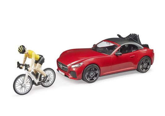 Bruder 03485 BRUDER Roadster mit Rennrad und Radfahrerin - plegobil