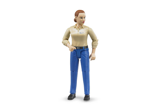 Bruder 60408 Frau mit hellem Hauttyp und blauer Hose - plegobil