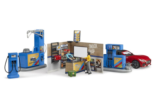 Bruder 62111 bworld Tankstelle mit Fahrzeug und Waschplatz - plegobil