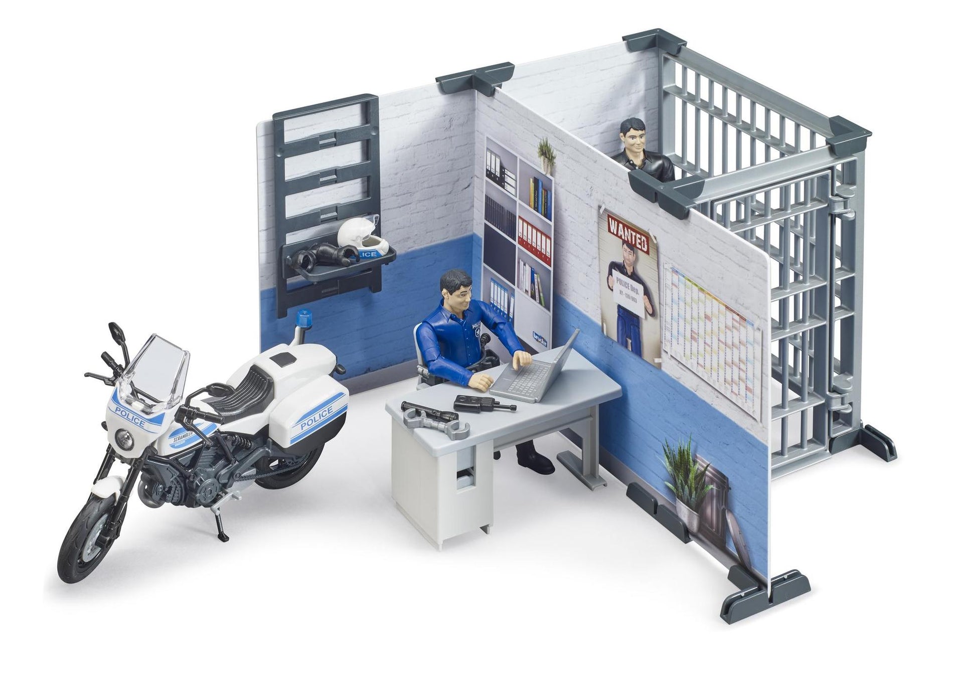 Bruder 62732 bworld Polizeistation mit Polizeimotorrad - plegobil