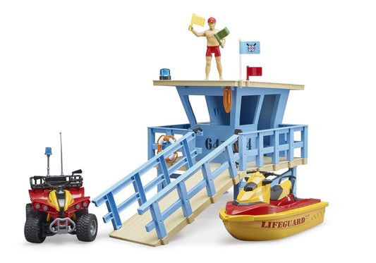 Bruder 62780 bworld Life Guard Station mit Quad und Personal Water Craft - plegobil