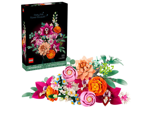 Lego 10342 Botanical Collection: Schöner Rosafarbener Blumenstrauß - plegobil