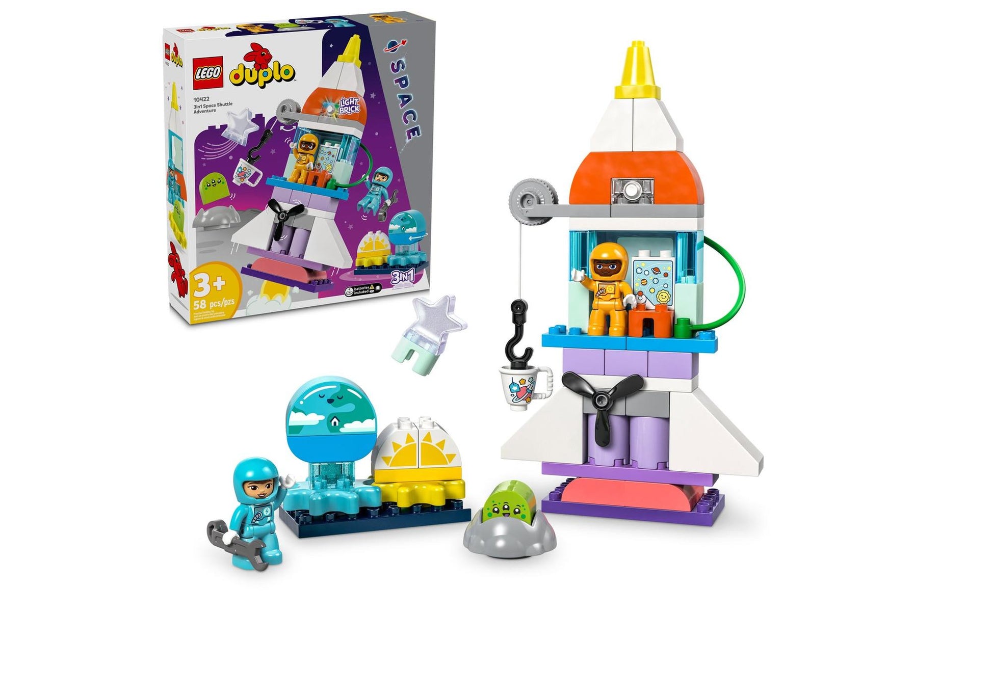 Lego 10422 DUPLO 3-in-1-Spaceshuttle für viele Abenteuer - plegobil