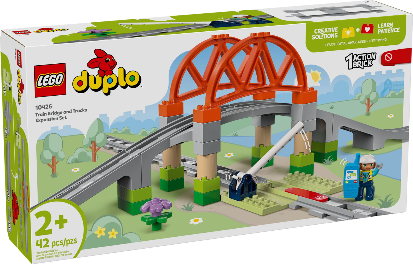 Lego 10426 DUPLO Eisenbahnbrücke und Schienen - Erweiterungsset - plegobil