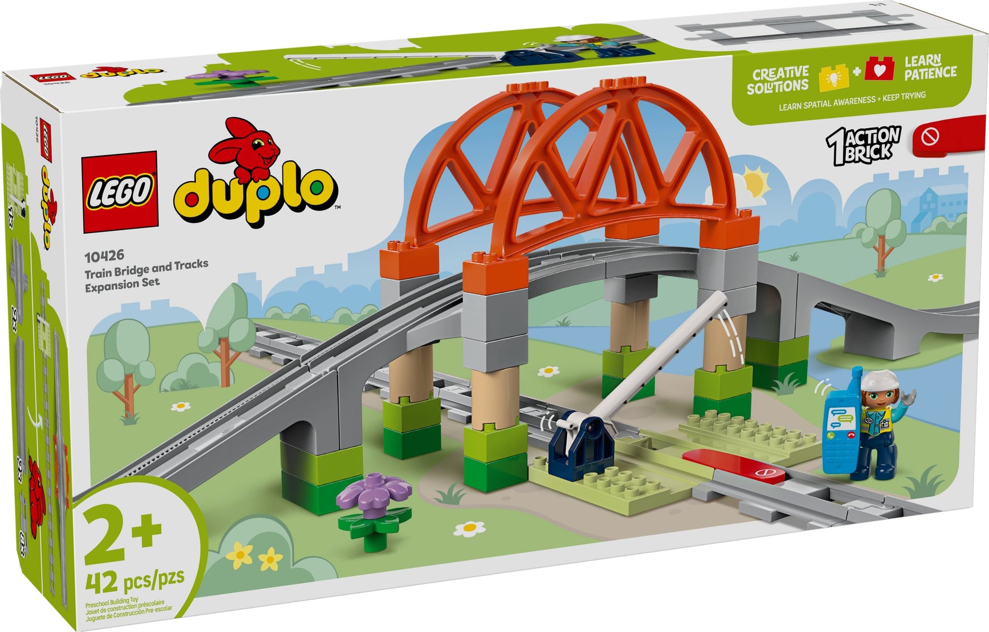 Lego 10426 DUPLO Eisenbahnbrücke und Schienen - Erweiterungsset - plegobil