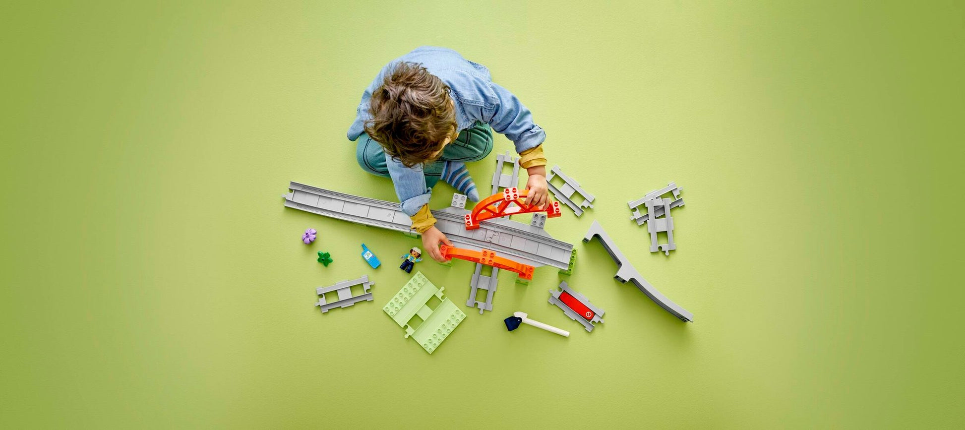 Lego 10426 DUPLO Eisenbahnbrücke und Schienen - Erweiterungsset - plegobil