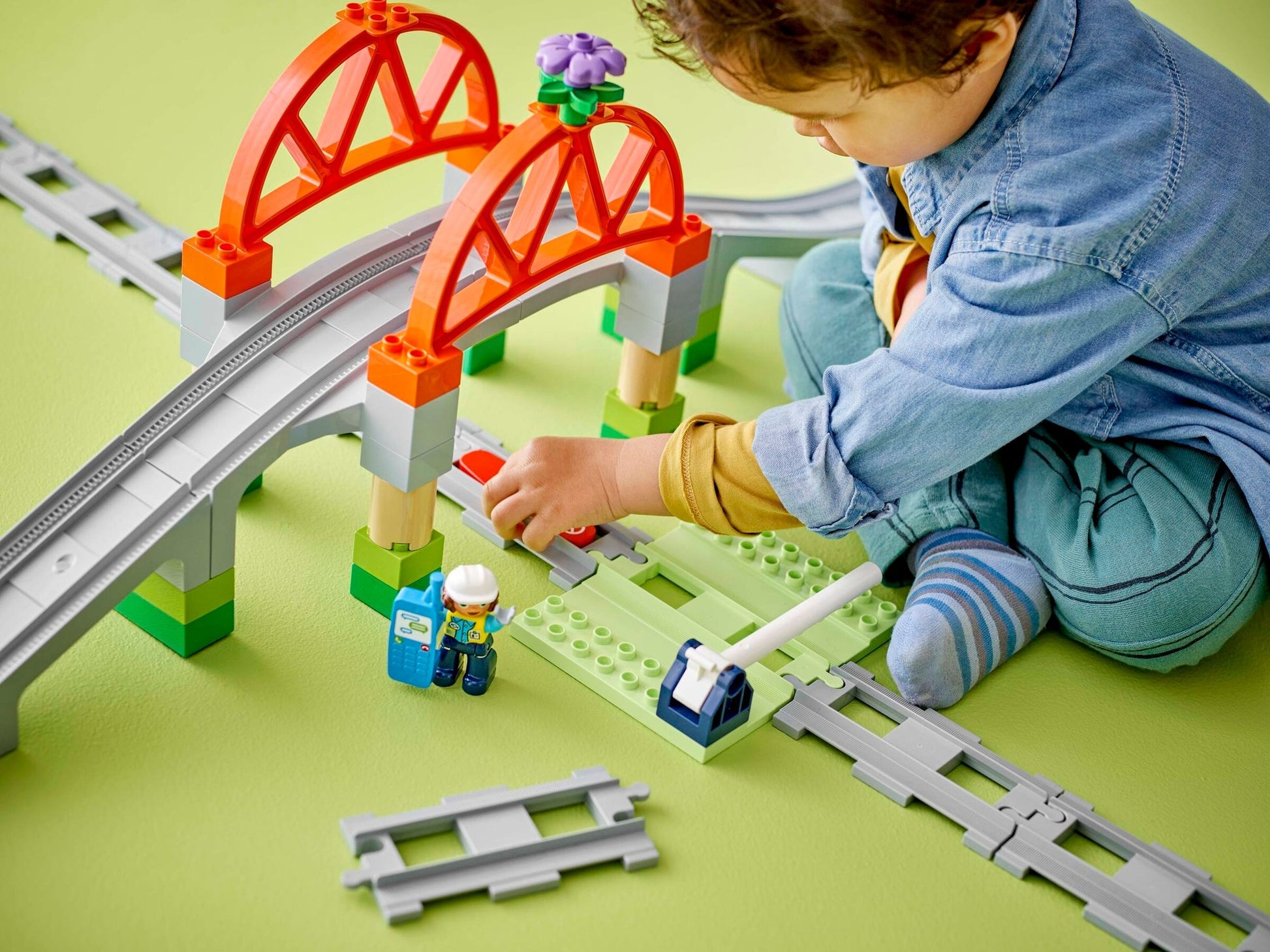 Lego 10426 DUPLO Eisenbahnbrücke und Schienen - Erweiterungsset - plegobil