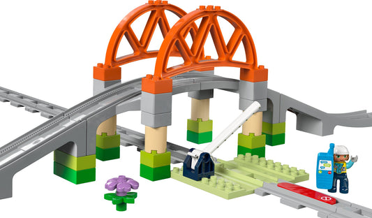 Lego 10426 DUPLO Eisenbahnbrücke und Schienen - Erweiterungsset - plegobil