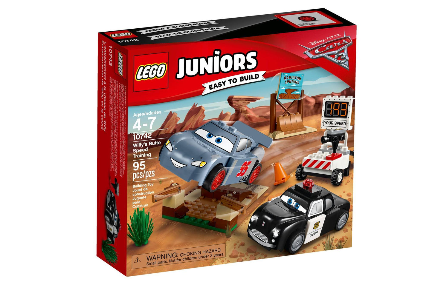 Lego 10742 Juniors Disney Cars: Rasante Trainingsrunden in der Teufelsschanze - plegobil