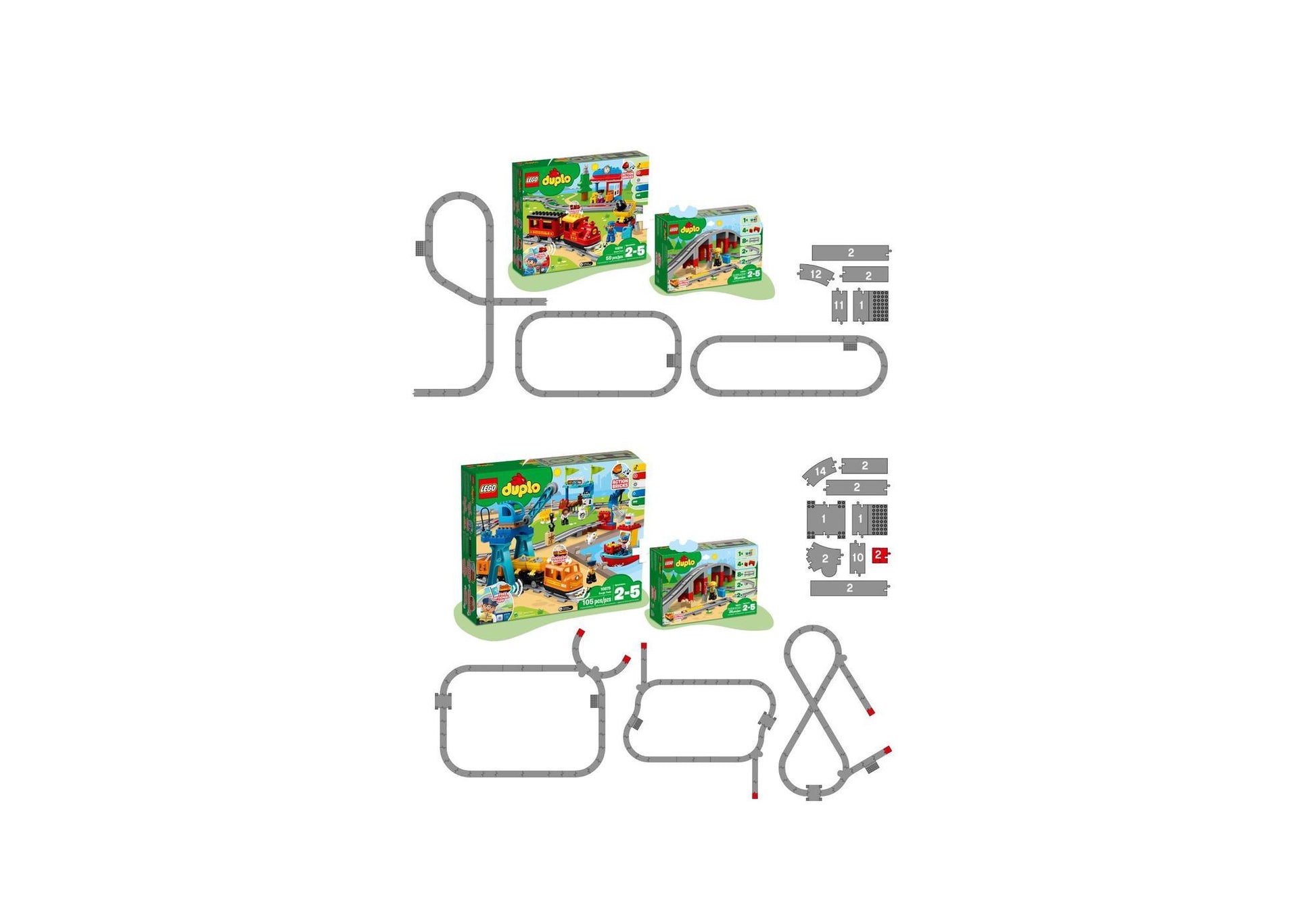 Lego 10872 DUPLO Eisenbahnbrücke und Schienen - plegobil