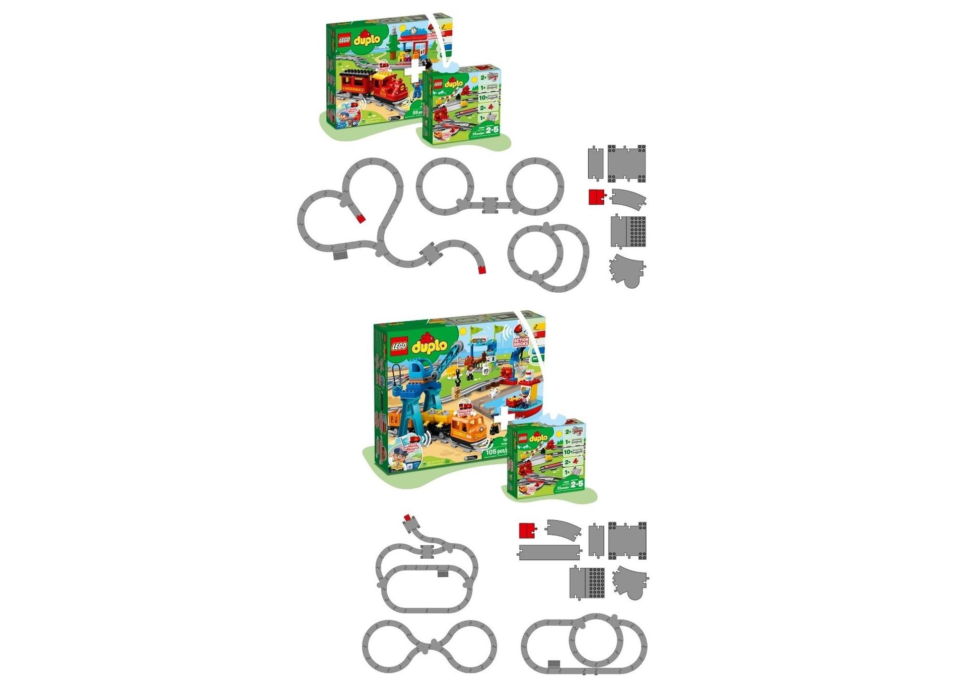Lego 10882 DUPLO Eisenbahn Schienen - plegobil