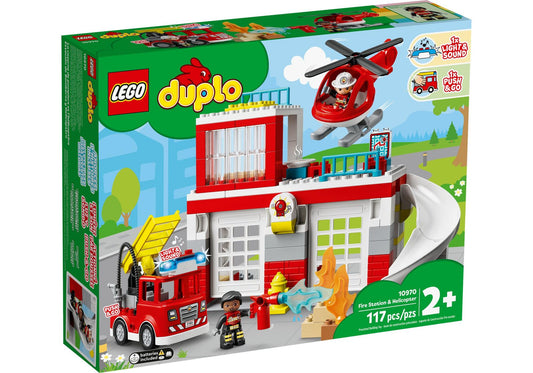 Lego 10970 DUPLO Feuerwehrwache mit Hubschrauber - plegobil