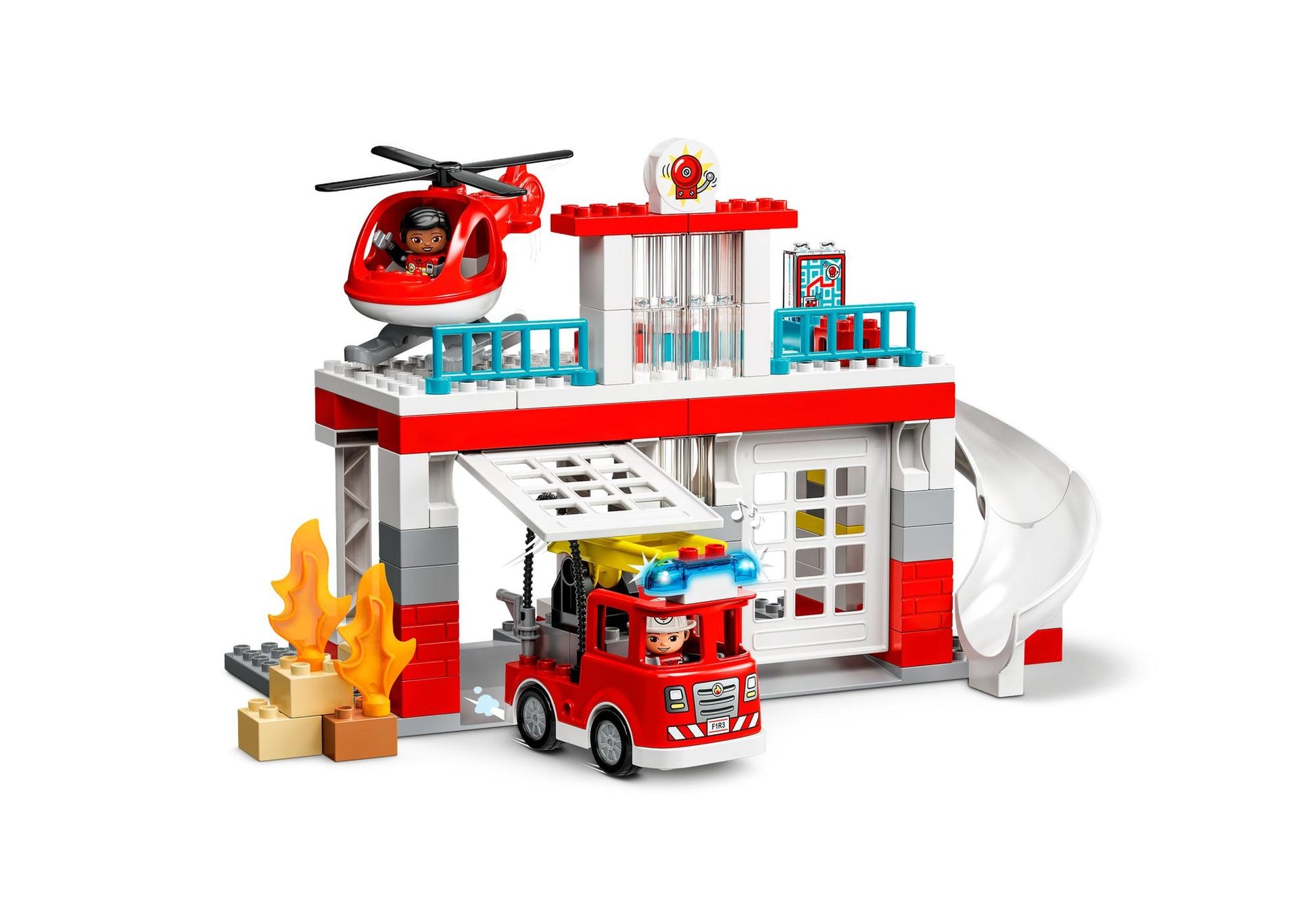 Lego 10970 DUPLO Feuerwehrwache mit Hubschrauber - plegobil