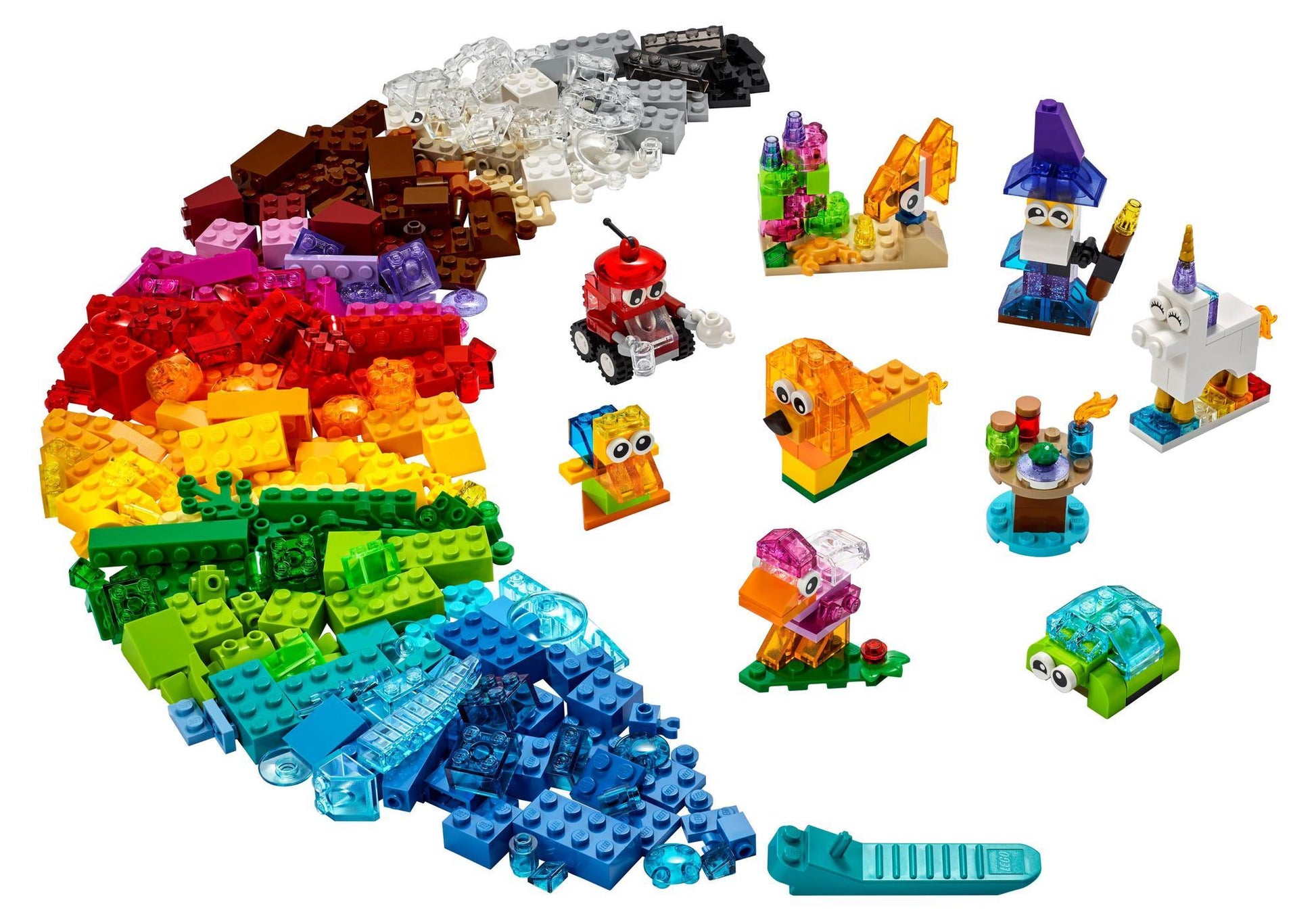 Lego 11013 Classic Kreativ-Bauset mit durchsichtigen Steinen - plegobil