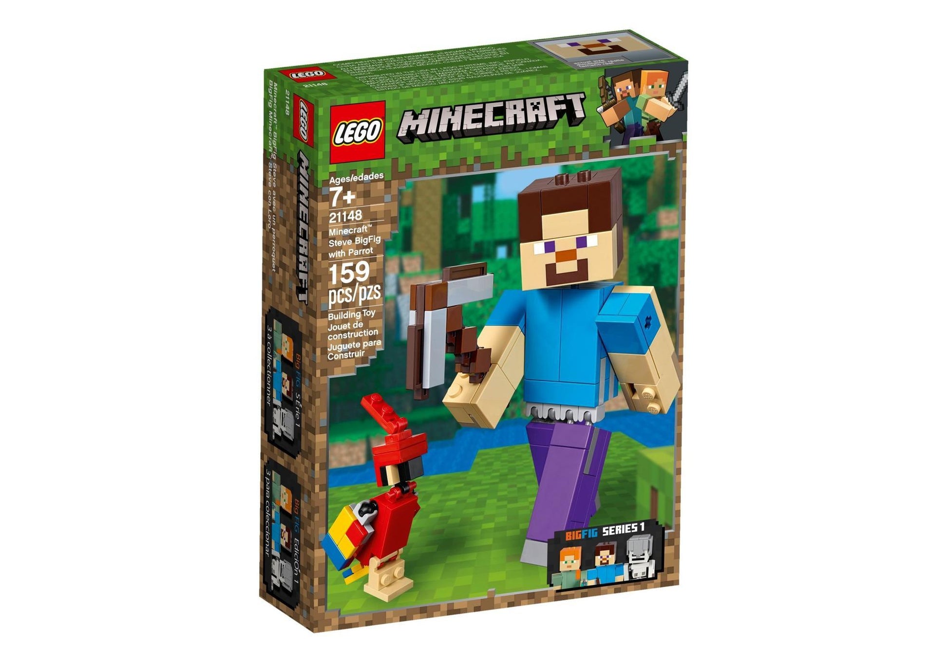 Lego 21148 Minecraft: BigFig Steve mit Papagei - plegobil