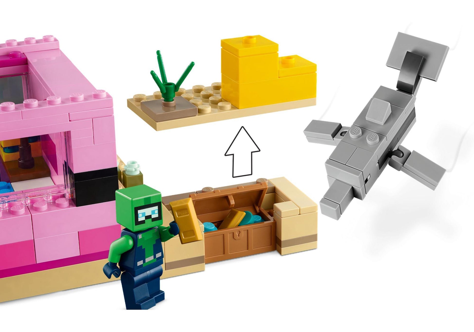 Lego 21247 Minecraft: Das Axolotl-Haus - plegobil
