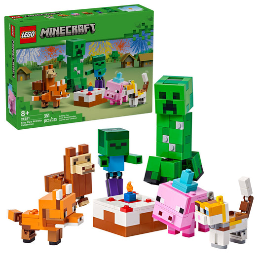 Lego 21281 Minecraft: Geburtstagsfeier des Babyschweins - plegobil