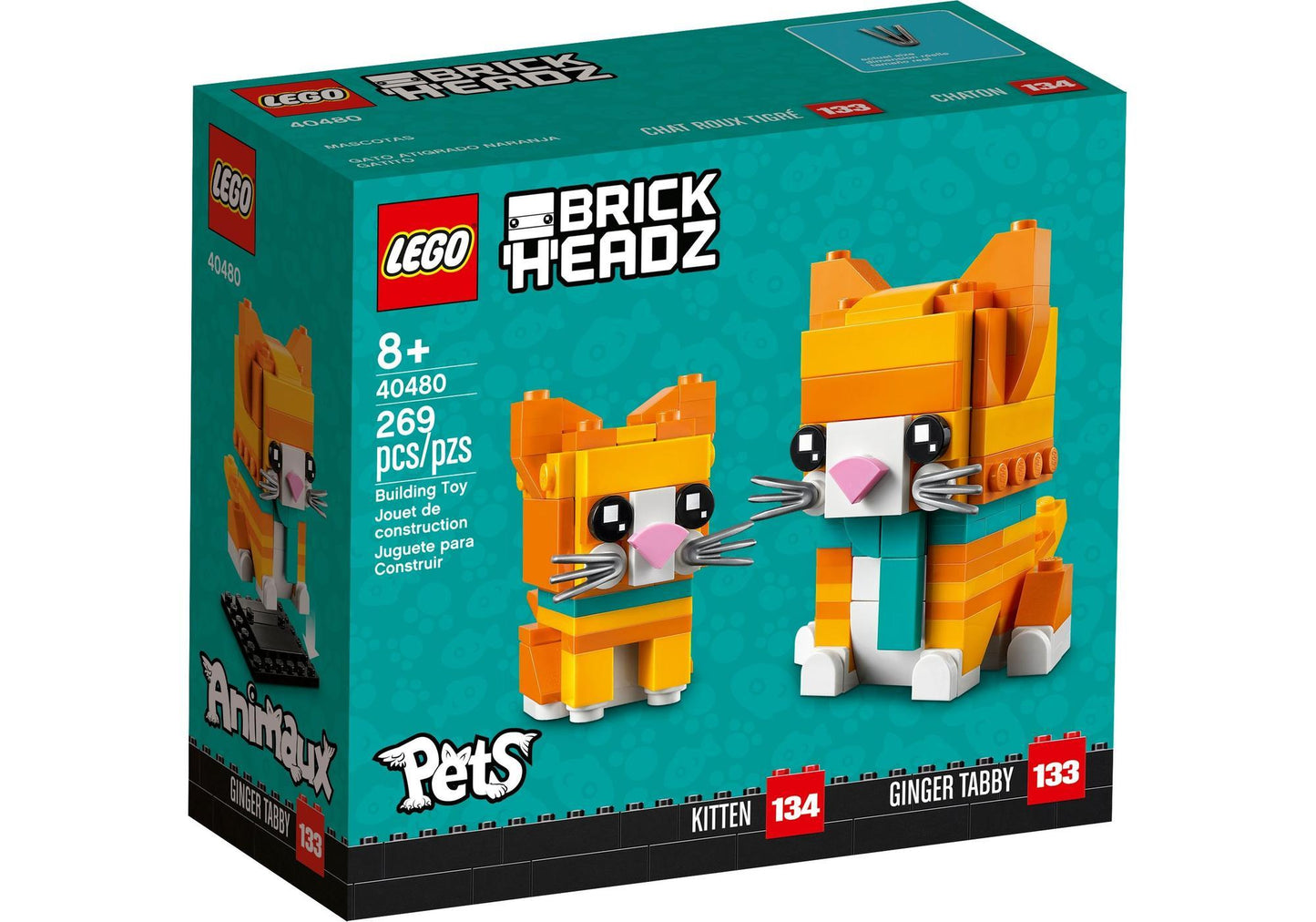 Lego 40480 BrickHeadz Pets: Rot getigerte Katze - plegobil