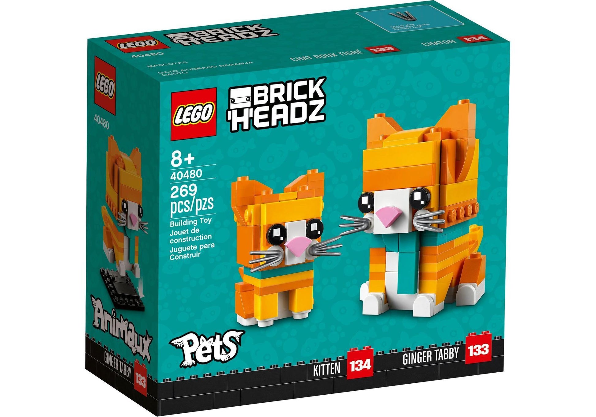 Lego 40480 BrickHeadz Pets: Rot getigerte Katze - plegobil