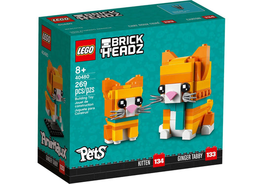 Lego 40480 BrickHeadz Pets: Rot getigerte Katze - plegobil