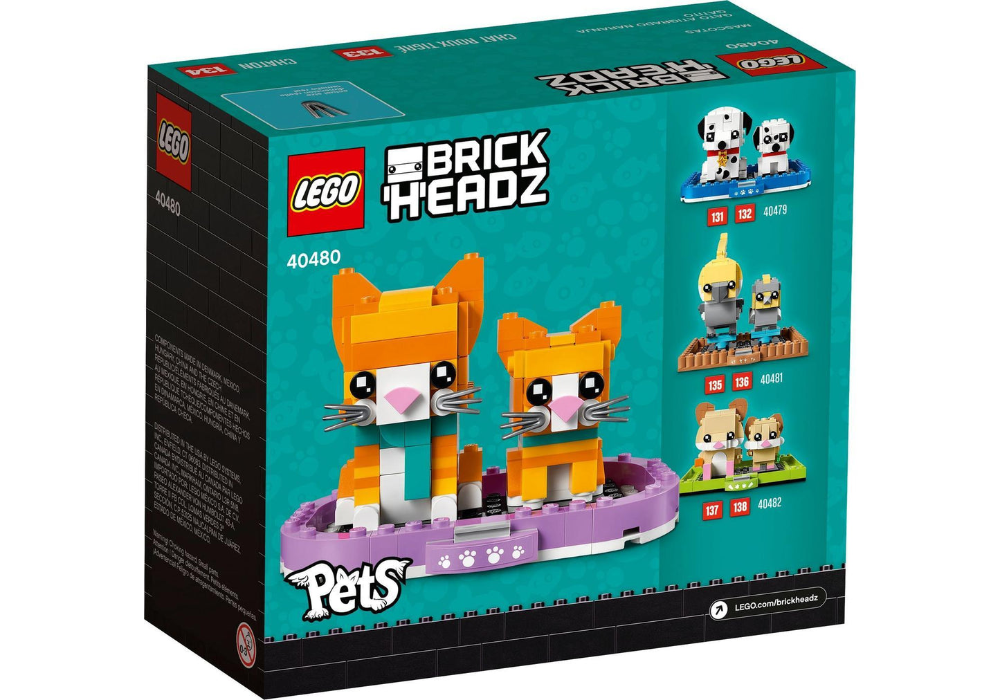 Lego 40480 BrickHeadz Pets: Rot getigerte Katze - plegobil