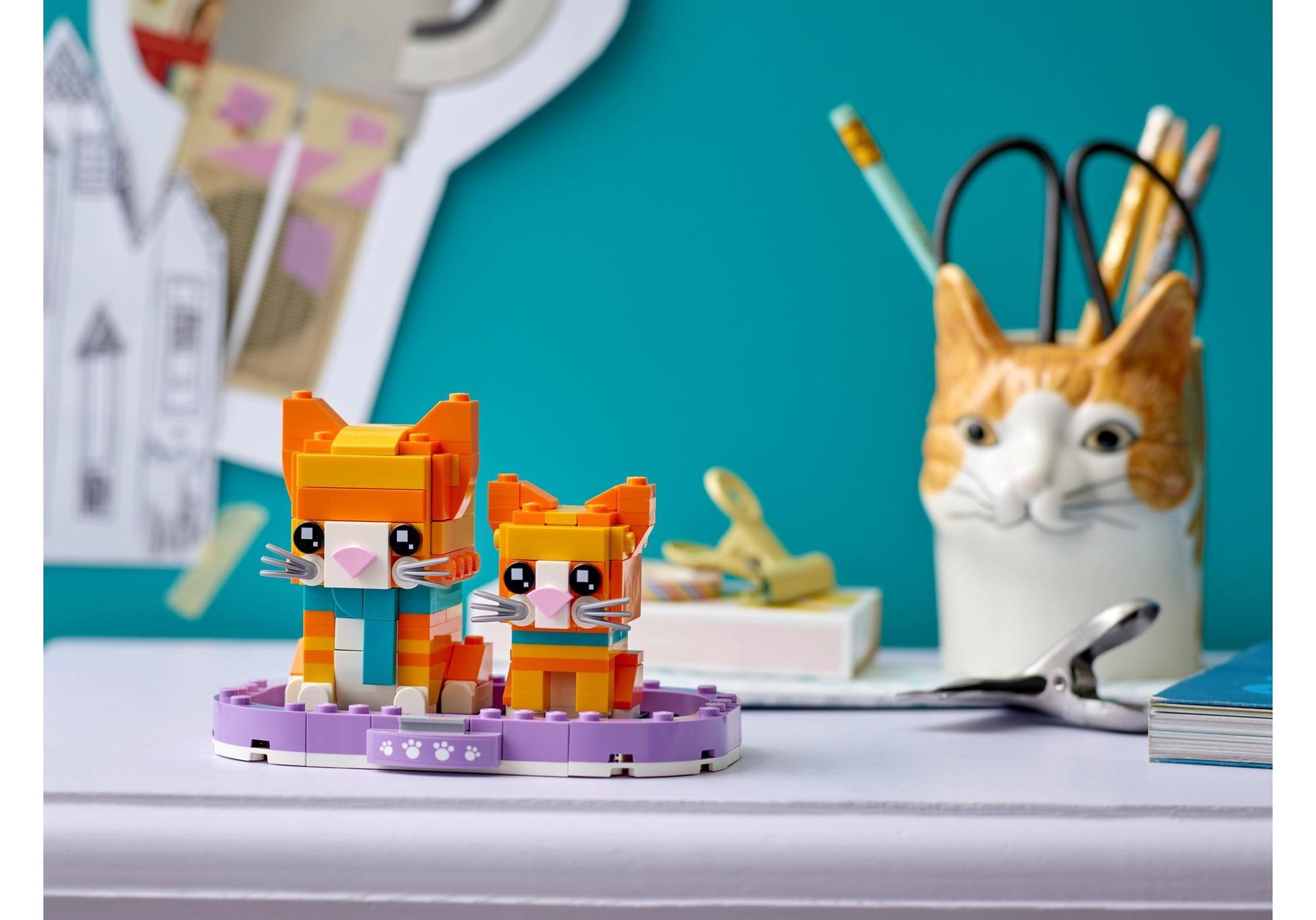 Lego 40480 BrickHeadz Pets: Rot getigerte Katze - plegobil