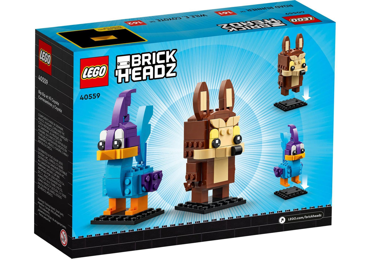 Lego 40559 BrickHeadz Looney Toons: Road Runner & Wile E, Coyote - plegobil