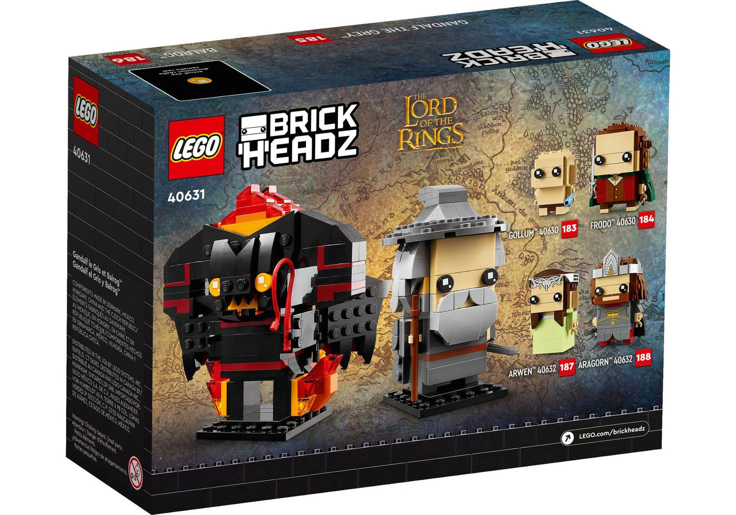 Lego 40631 BrickHeadz Herr der Ringe: Gandalf der Graue und Balrog - plegobil