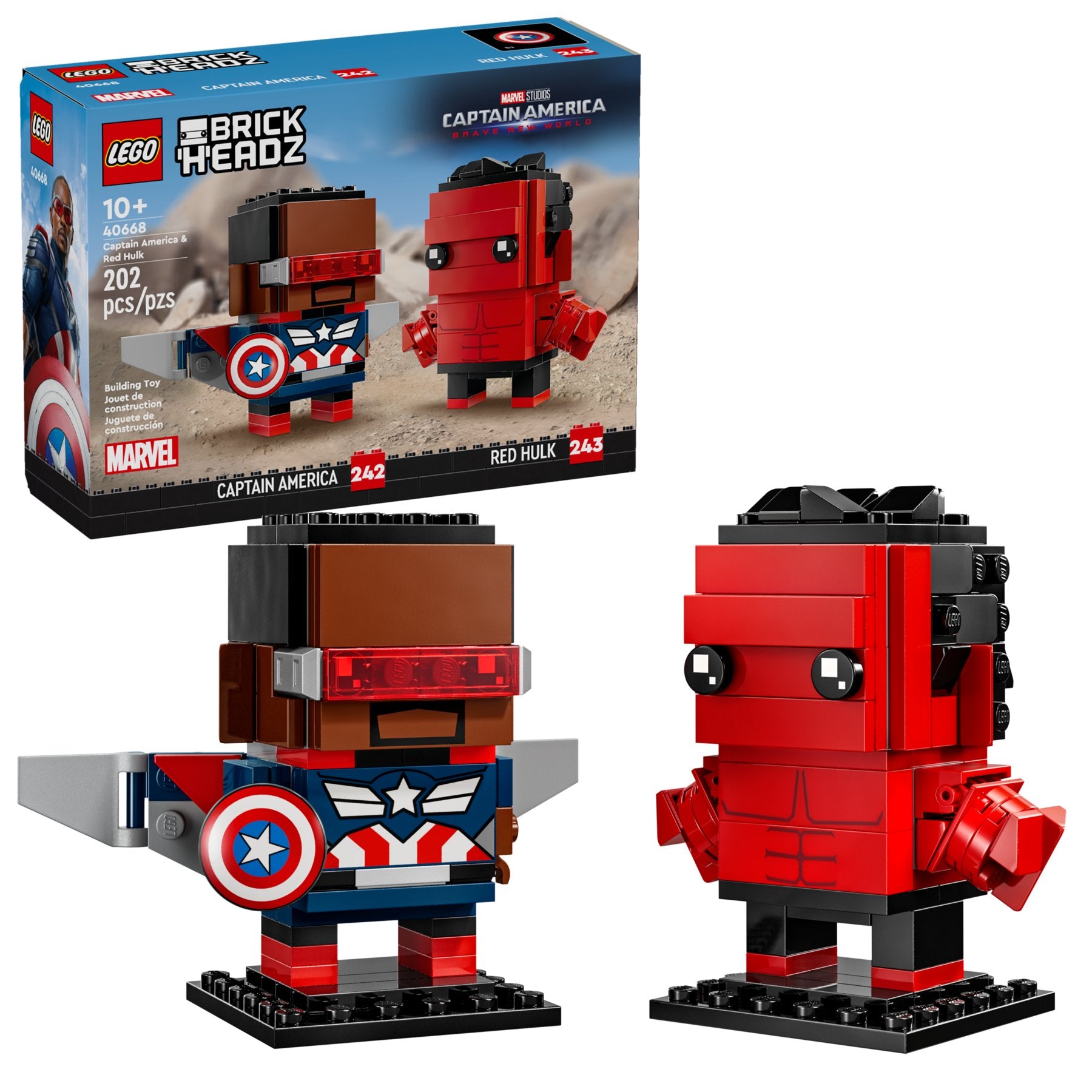 Lego 40668 BrickHeadz Marvel: Captain America & Red Hulk - plegobil