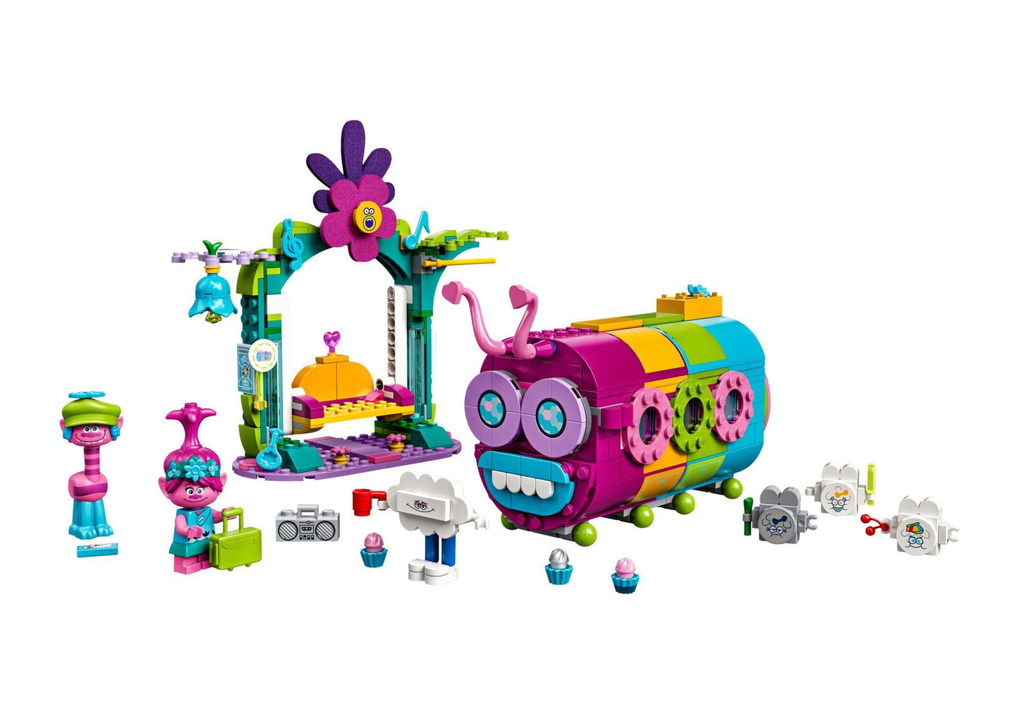 Lego 41256 Trolls World Tour: Regenbogen-Raupenbus - plegobil