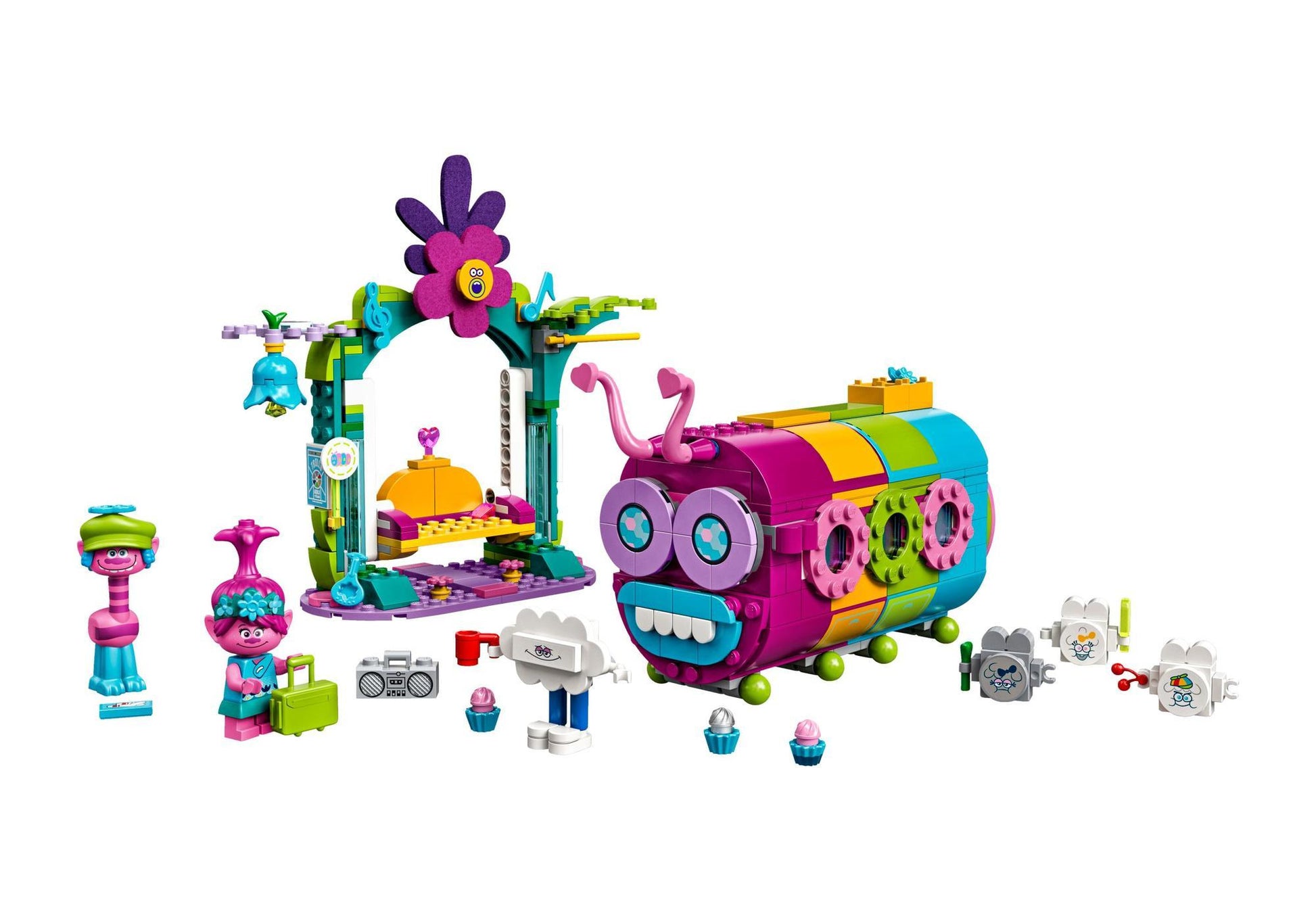 Lego 41256 Trolls World Tour: Regenbogen-Raupenbus - plegobil