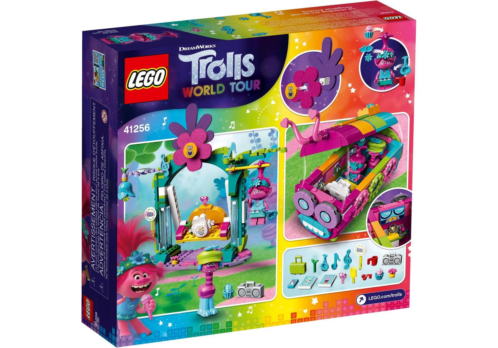 Lego 41256 Trolls World Tour: Regenbogen-Raupenbus - plegobil