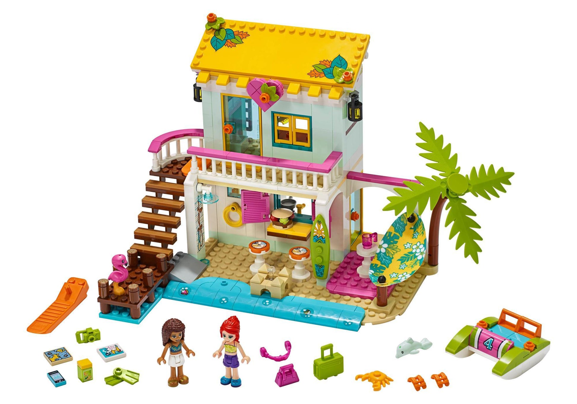 Lego 41428 Friends Strandhaus mit Tretboot - plegobil