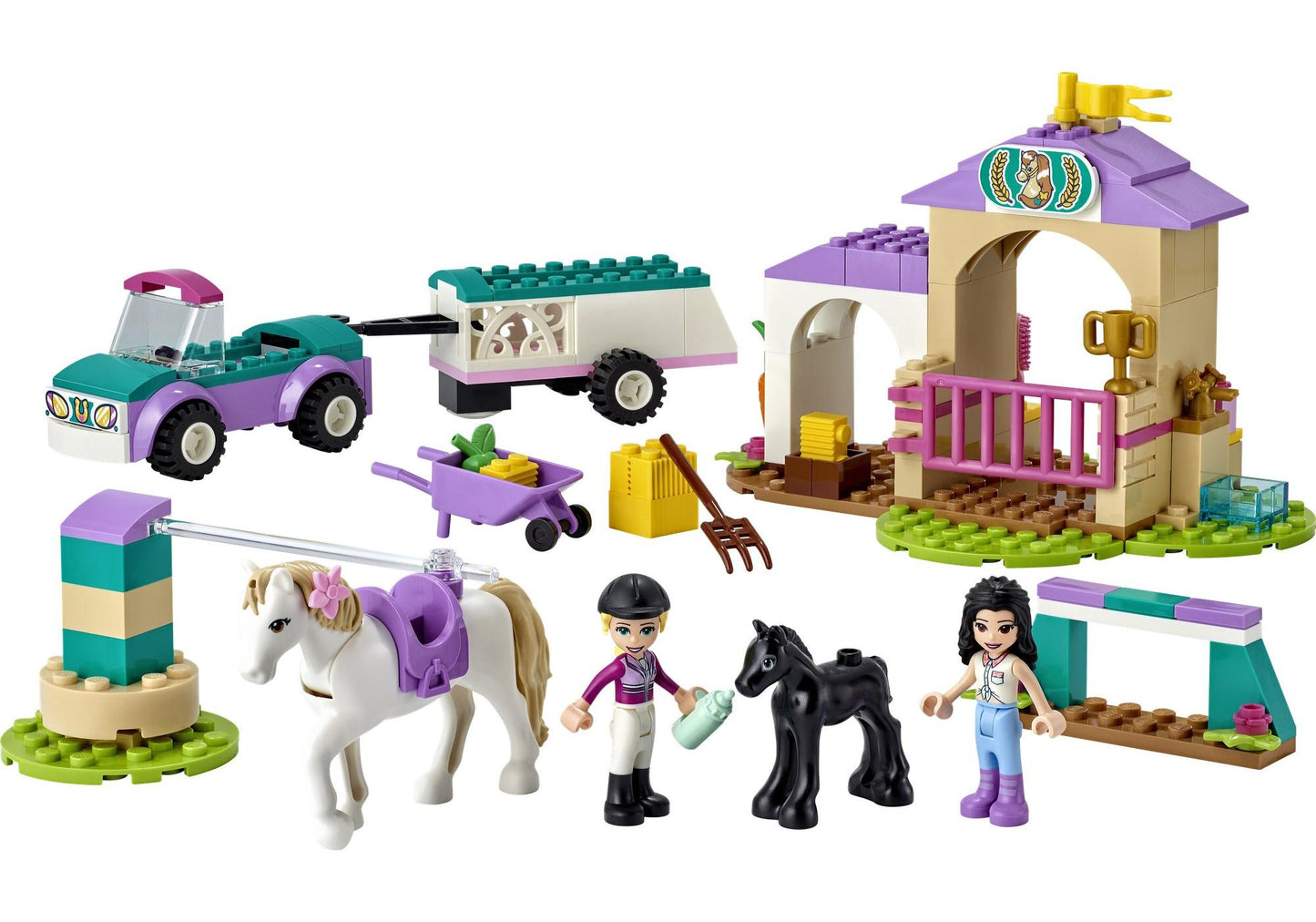 Lego 41441 Friends: Trainingskoppel und Pferdeanhänger - plegobil