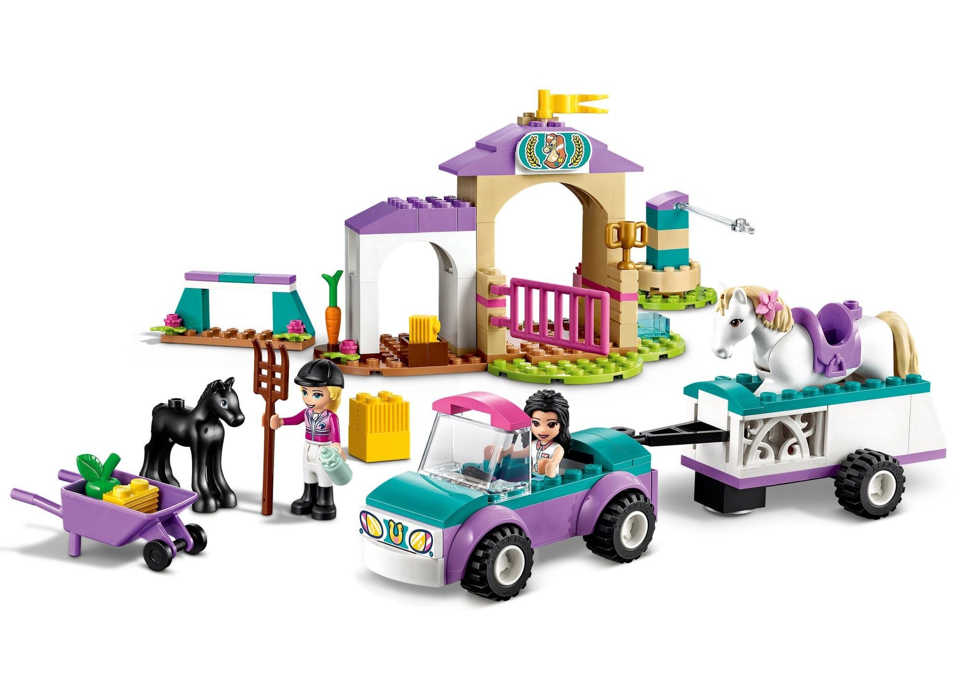 Lego 41441 Friends: Trainingskoppel und Pferdeanhänger - plegobil
