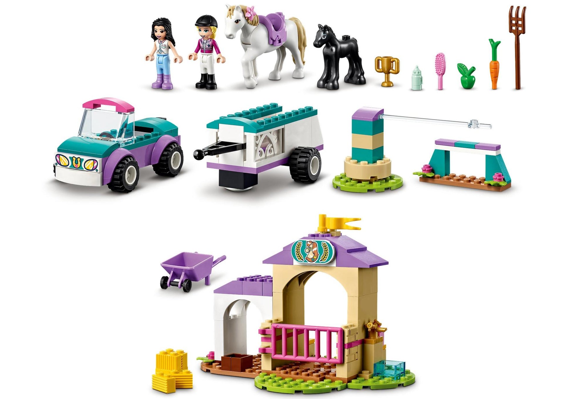 Lego 41441 Friends: Trainingskoppel und Pferdeanhänger - plegobil