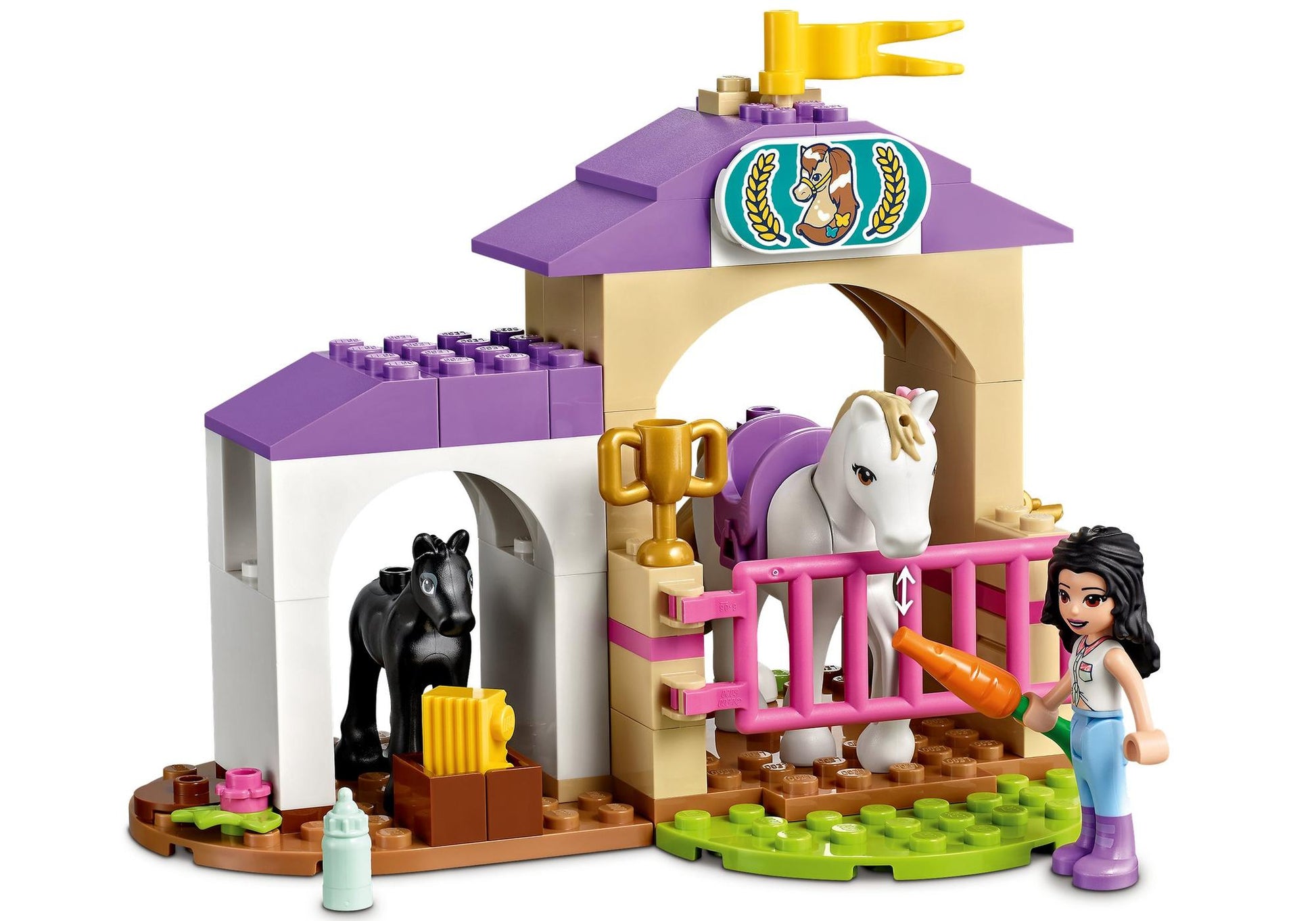 Lego 41441 Friends: Trainingskoppel und Pferdeanhänger - plegobil
